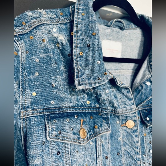 Zara Crystal Embellished Denim Jacket - Picture 3 of 6